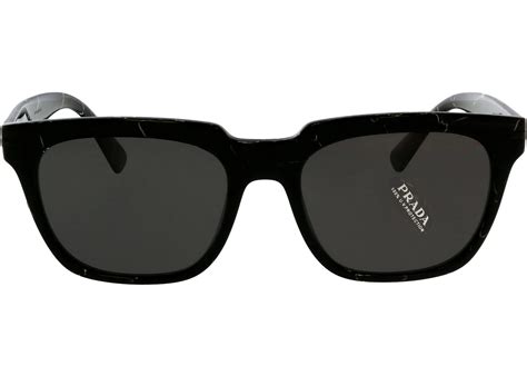 Prada Rectangular Sunglasses Black Marble/Dark Grey (0PR 